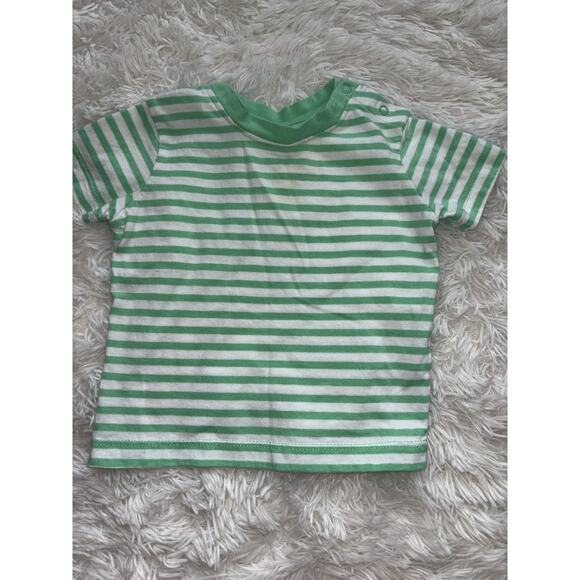Primary Baby Sz. 3/6 Mo. Classic Green Striped Tee. Soft, Cute - Picture 1 of 4